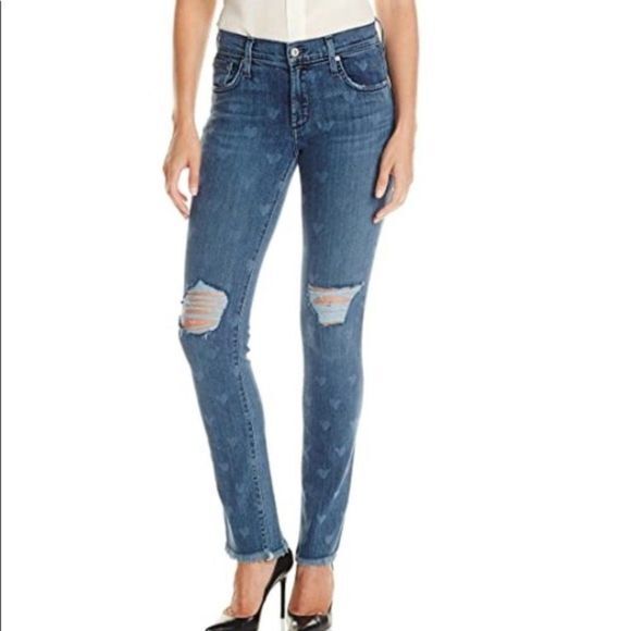 New James Jeans Boyfriend,distressed wash denim hearts slim fit (24" waist) - Picture 4 of 6